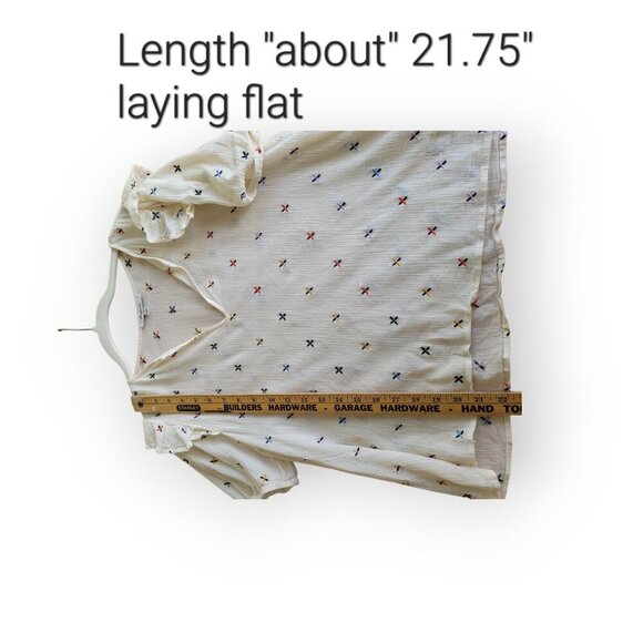 Madewell Embroidered Cotton Blouse Large - Picture 11 of 14